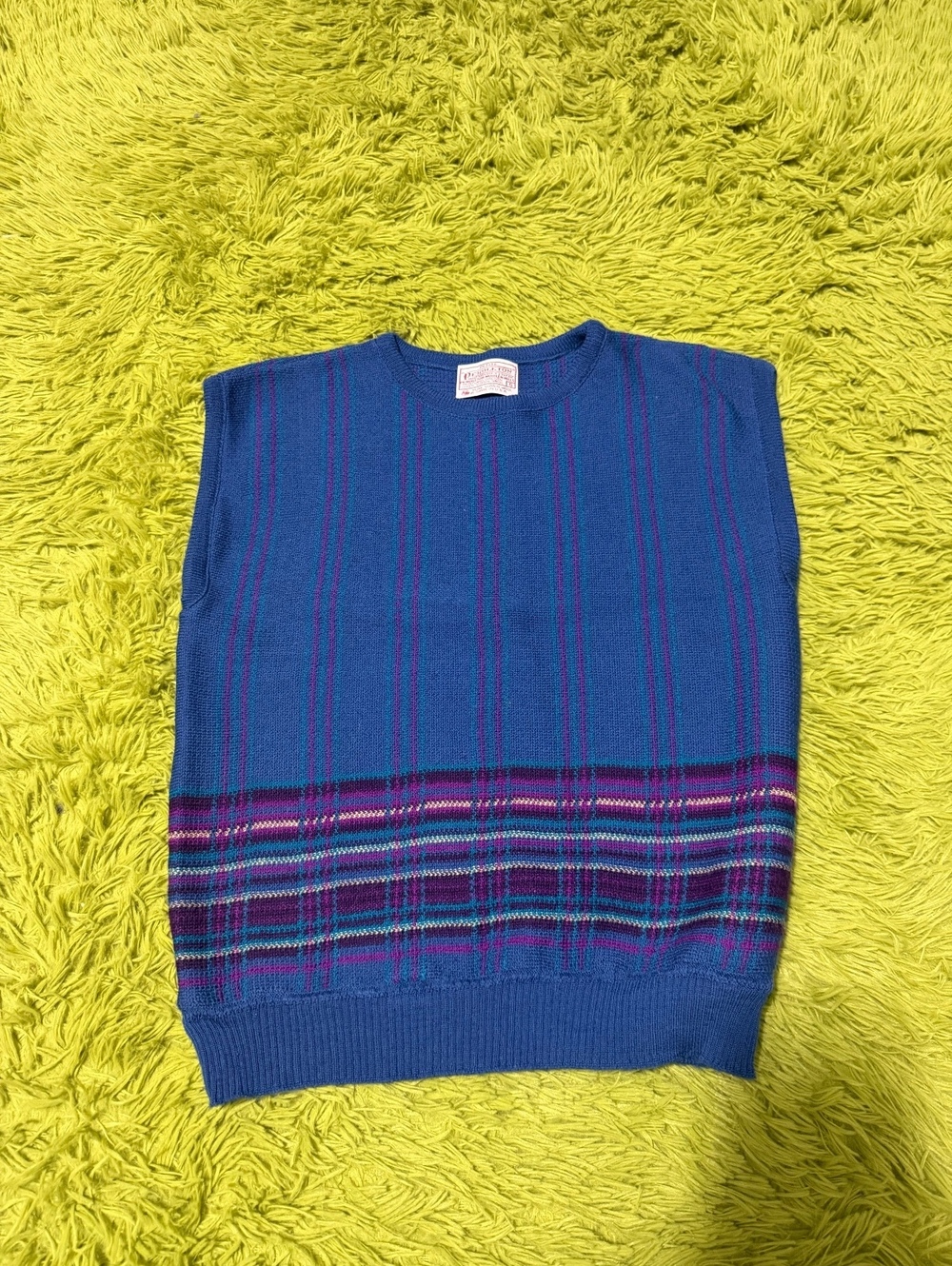 Vintage Pendleton Sweater Wool Vest Size Small Blue